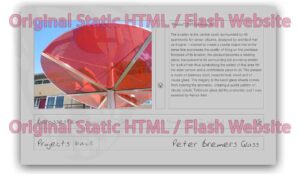 Original static Flash website – Projects Page
